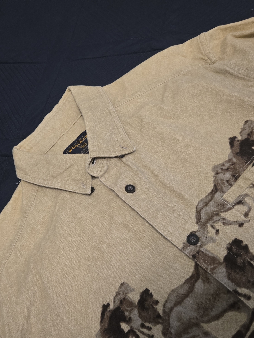 Woolrich Beige Printed Button-Front Shirt Jacket